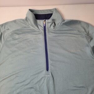 Vineyard Vines Performance Mens XXL 1/4 Zip Pullover Light Aqua Textured Golf